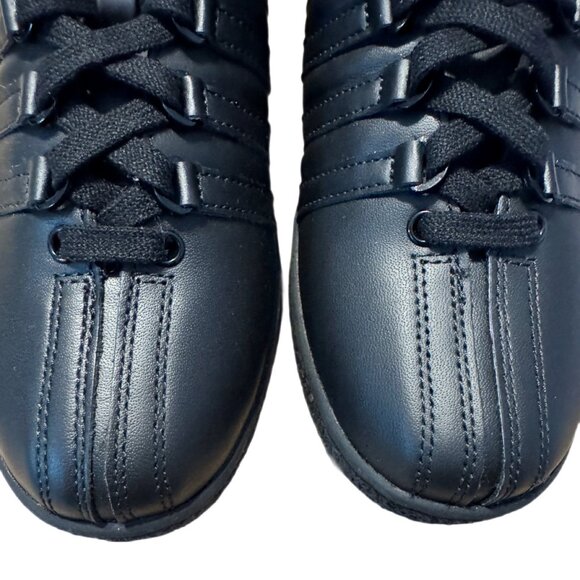 K-Swiss Women’s Black Sneakers Size 7 | Classic Leather Lace-Up Shoes NWOB - Picture 5 of 6